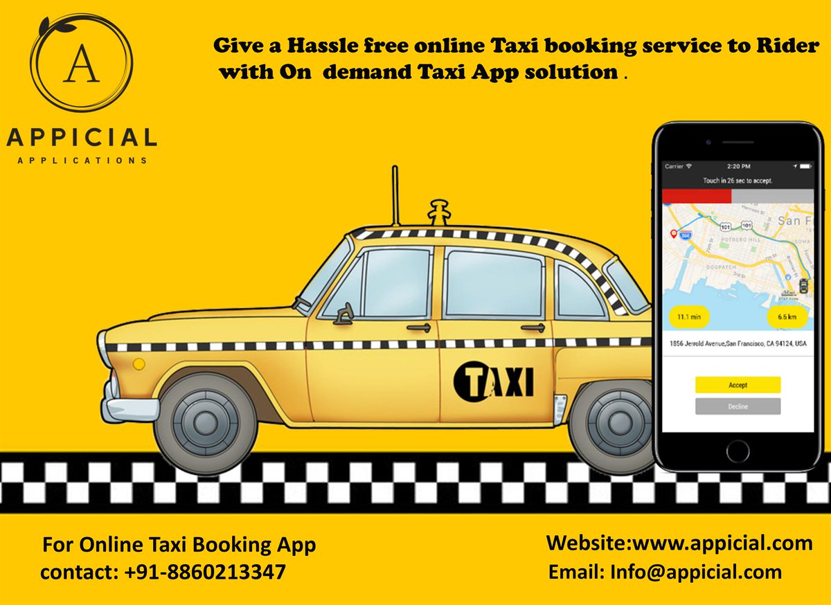 appicial's tweet photo. Give a Hassle free online Taxi booking service to Rider with On demand Taxi App solution By Appicial.
#Uberclone #TaxiAppsolution #Taxiappsourcecode #ondemandtaxiapp #Taxiappdevelopmentcompany https://t.co/s5xCUGTvt4