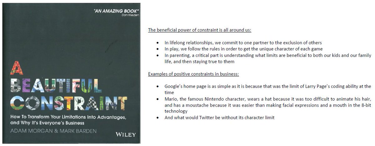 Loving our NEW! Global Reading Club addition, "A Beautiful Constraint" - - constraints can be positive forces in life, work and business. Check it out 
intranet.ogilvy.com/group/the-read…