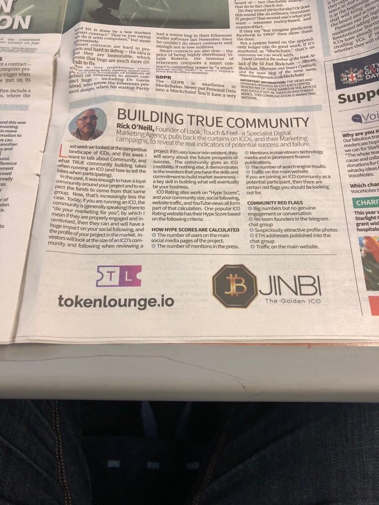 Token Lounge in today’s <a href="/CityAM_Crypto/">JAMES / WEB3 alliance</a> edition #blockchain #cryptocurrencies