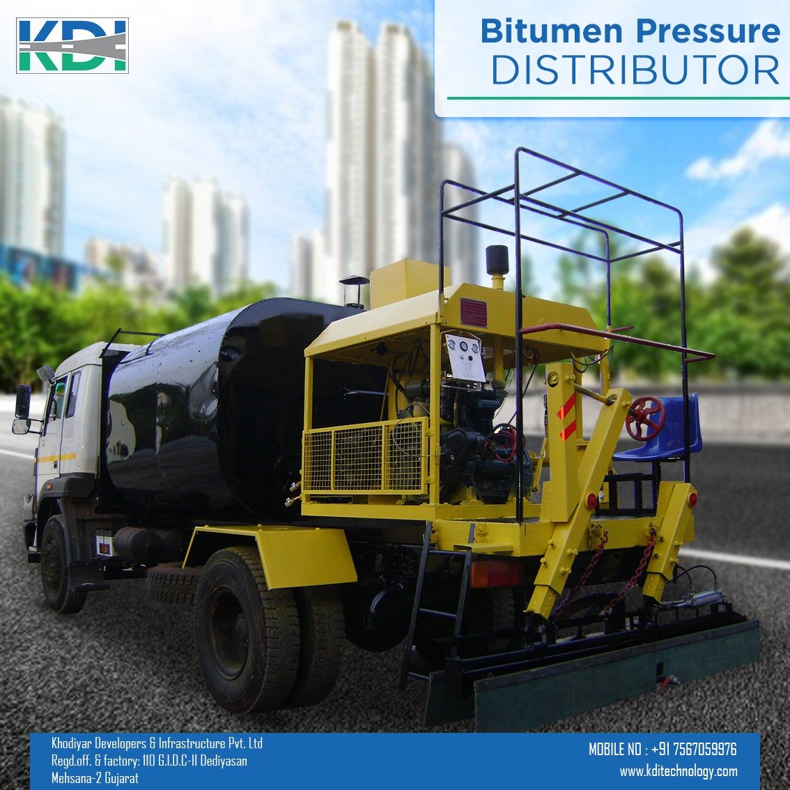 TechnologyKdi's tweet photo. Bitumen pressure distributor are used for uniformly spraying of hot asphalt cement on the road before the hot mix asphalt is laid.
For more information visit https://t.co/OclG0OUqZJ or contact us @ +91 7567059976
#BitumenPressure #AsphaltCement #Cement #RoadConstruction https://t.co/0I3DnvHIDo