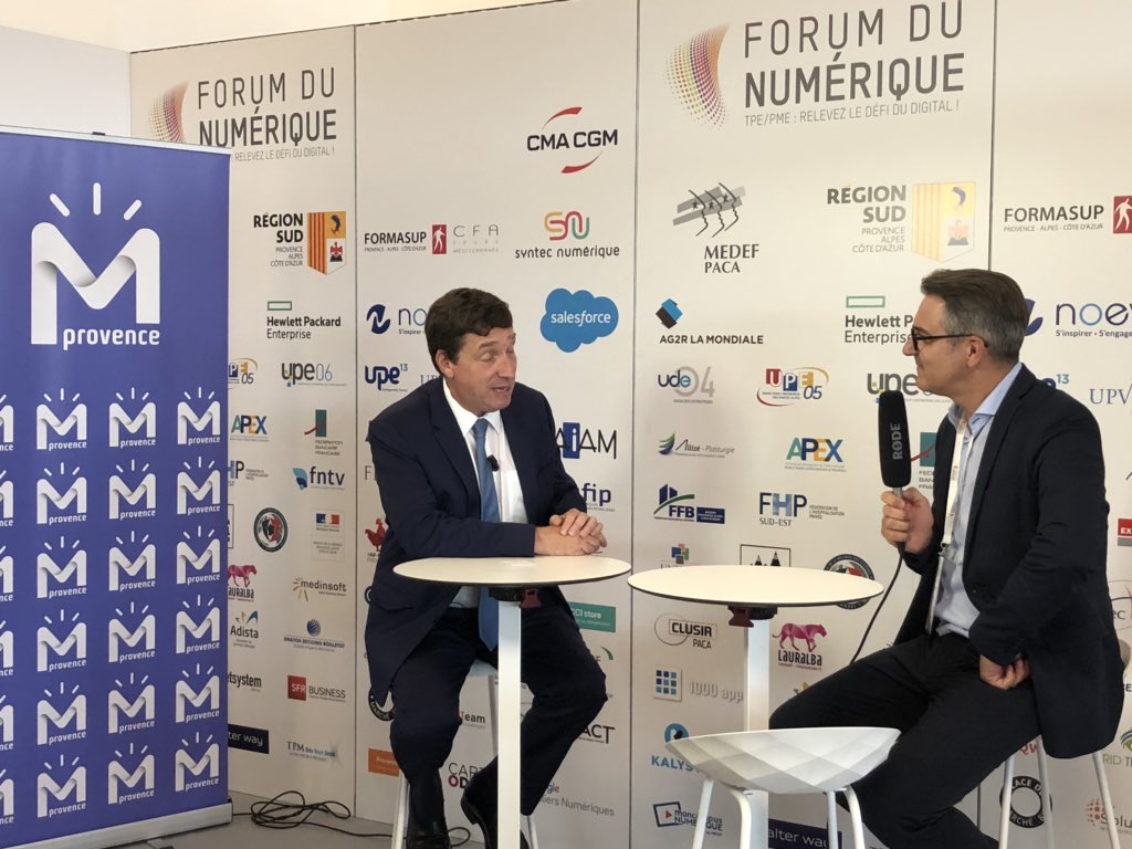 ApecPacaCorse's tweet photo. Interview #MProvence de @BrunoJonchier délégué régional de l’@ApecPacaCorse L’impact de la #transformationnumérique sur l’#emploi des cadres au @FDNum_ du @MedefPACA au #PalaisduPharo à @marseille @Apecinfopresse @VINCENTRICHET https://t.co/qGv6Zn76bF