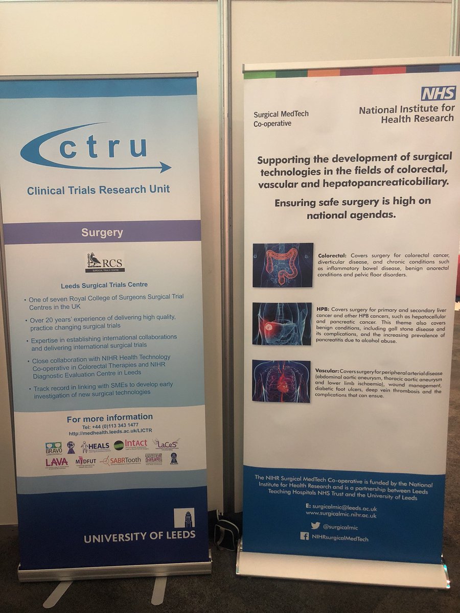 The Leeds Surgical Trials Centre are at #ACPGBI1018 along with @surgicalMIC. Come and visit us at stand 23! <a href="/ACPGBI/">@ACPGBI</a>