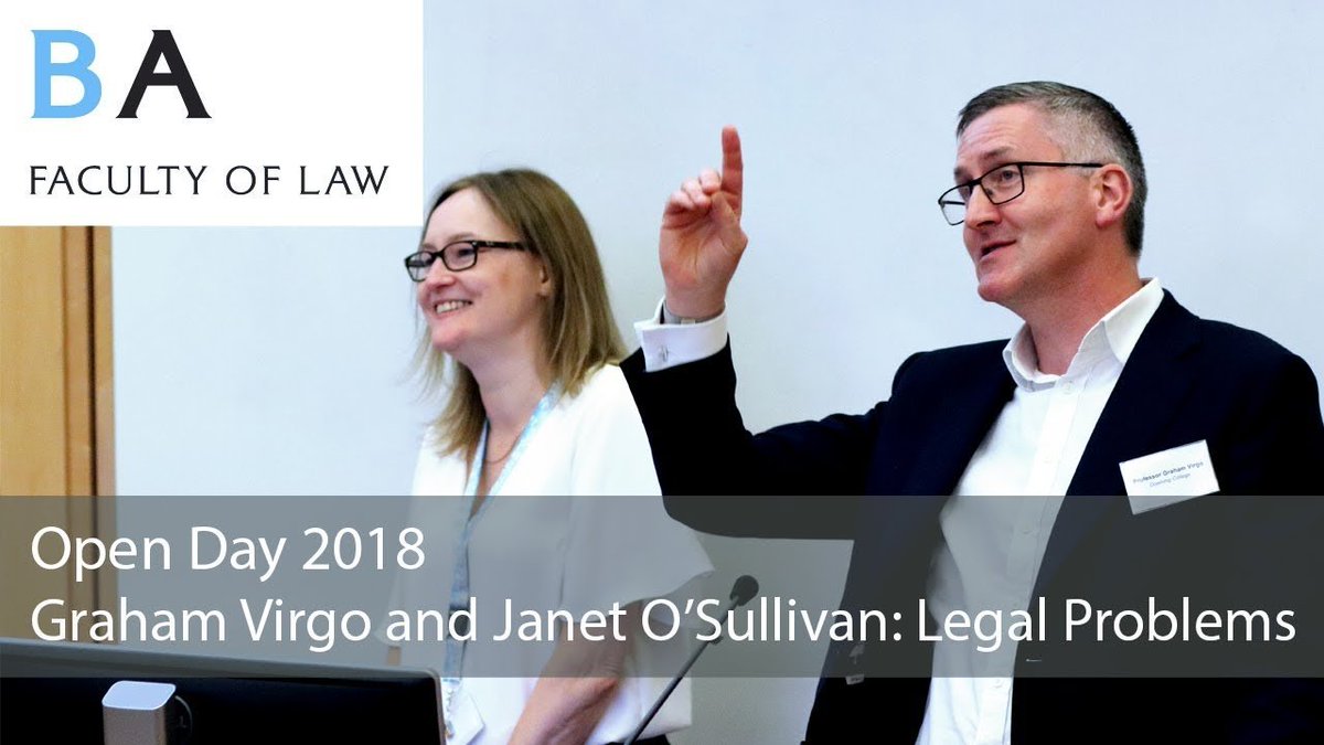 Watch | Did you miss the <a href="/cambridgelaw/">Faculty of Law</a> Open Day last week? We've posted the videos, including this one of <a href="/GrahamVirgo/">Graham Virgo KC (Hon)</a> &amp; Janet O'Sullivan discussing some fascinating #legal problems buff.ly/2uhAVG1