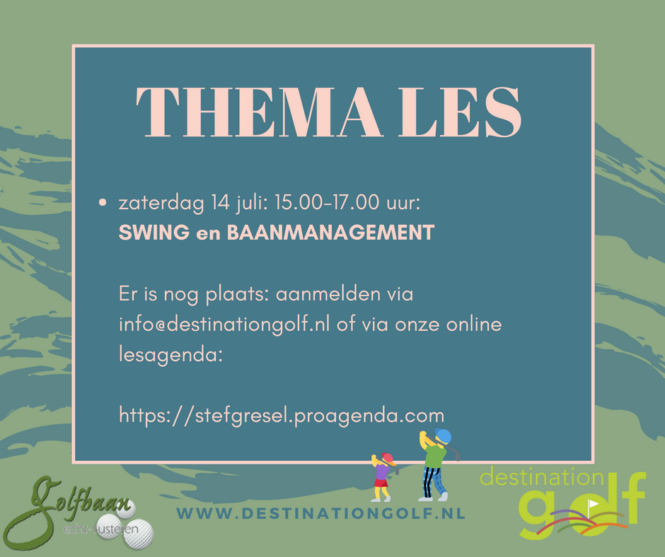 Destin_Golf's tweet photo. A.s. zaterdag 14 juli zijn er nog enkele plekken vrij voor de #themales #SWING en #Baanmanagement https://t.co/lyAZ1CAuSf