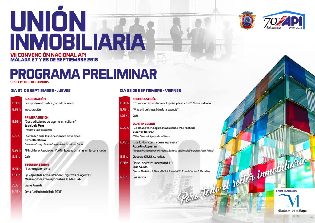 ConsejoAndAAFF's tweet image. Nuestro secretario, @rafman2010 , dará una conferencia "Alerta API ante las Comunidades de Vecinos", en el marco de la VII Convención Nacional de Agentes de la Propiedad Inmobiliaria, que se celebrará los días 27 y 28 de septiembre en Málaga. @CgcafeAaff