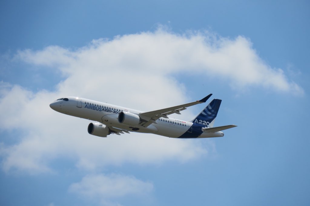 flight_report's tweet photo. This is official, the @bombardier #CSeries is now called the @Airbus #A220 , sensational fly past here in Toulouse! https://t.co/fYHd6Lr0uF