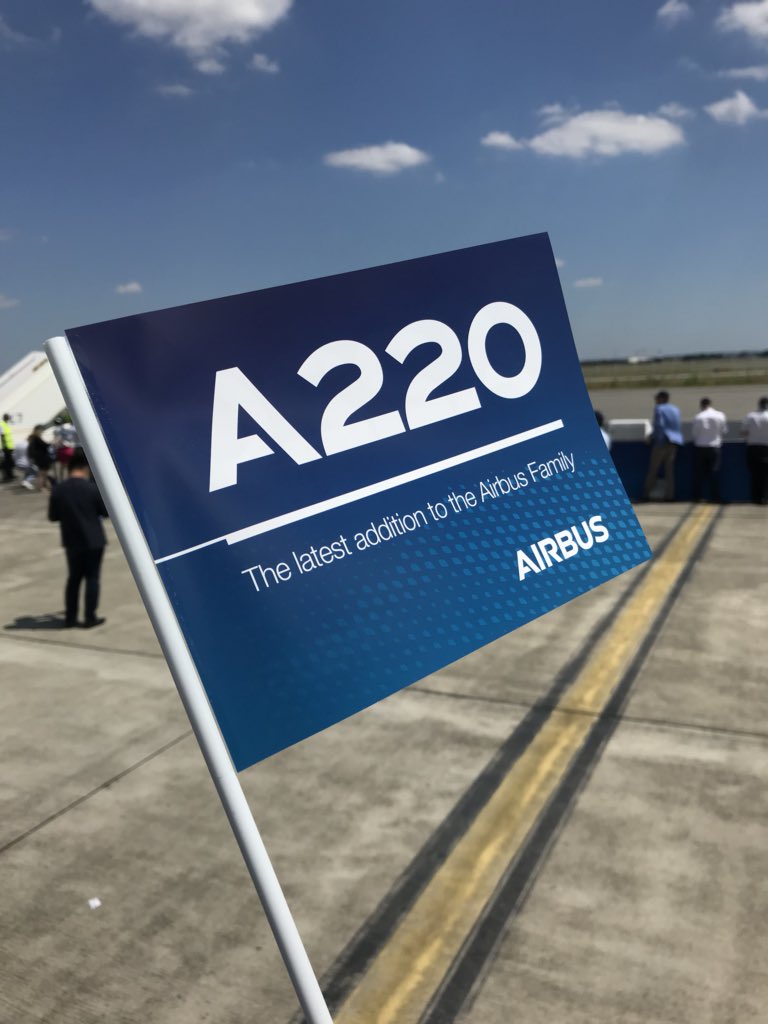 flight_report's tweet photo. This is official, the @bombardier #CSeries is now called the @Airbus #A220 , sensational fly past here in Toulouse! https://t.co/fYHd6Lr0uF