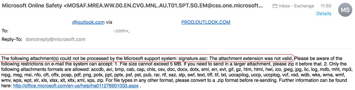 mlatosie's tweet photo. Hey @Outlook your abuse email doesn’t accept PGP signatures. https://t.co/OBEGBzPFUC