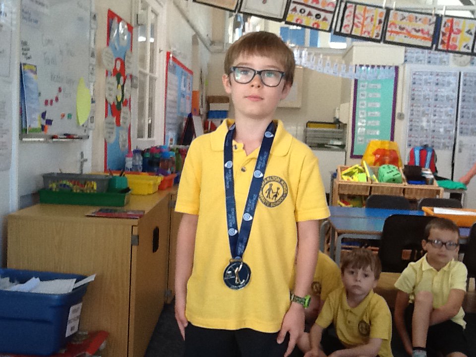 VioletClassCKIS's tweet photo. Jack challenged himself to run 5 miles but he actually ran 9.2 miles! Well done Jack on your medal! https://t.co/Jb2fRkjxj3