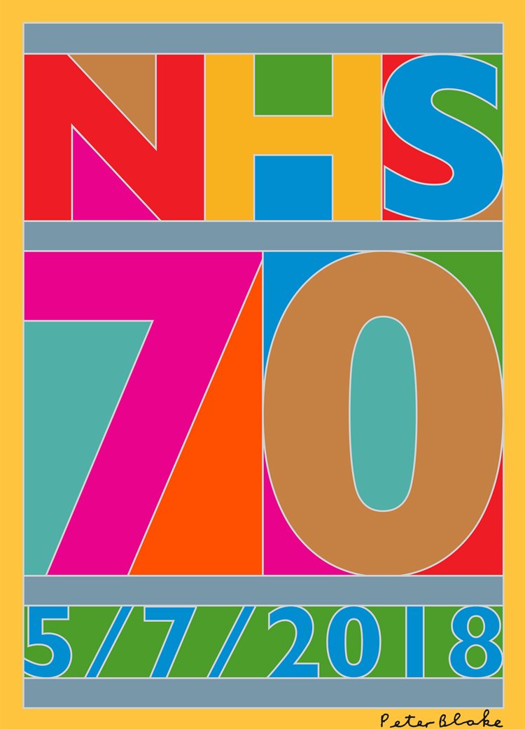 Loving Sir Peter Blake\s series of prints commemorating 70 years of the NHS. Happy Birthday  