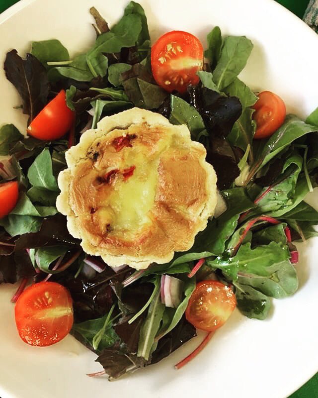 Yewtreecoffee's tweet photo. Come and try our red pepper and Halloumi tartlet served on a bed of salad! https://t.co/LiSjLdBnzl