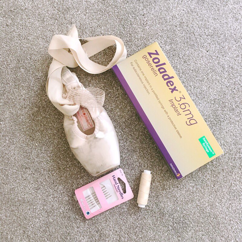 alexdandrews's tweet image. These do not go together. Zoladex makes my hands so sore. After changing ribbons on one shoe I need a break. #breastcancer #zoladex #goserelin