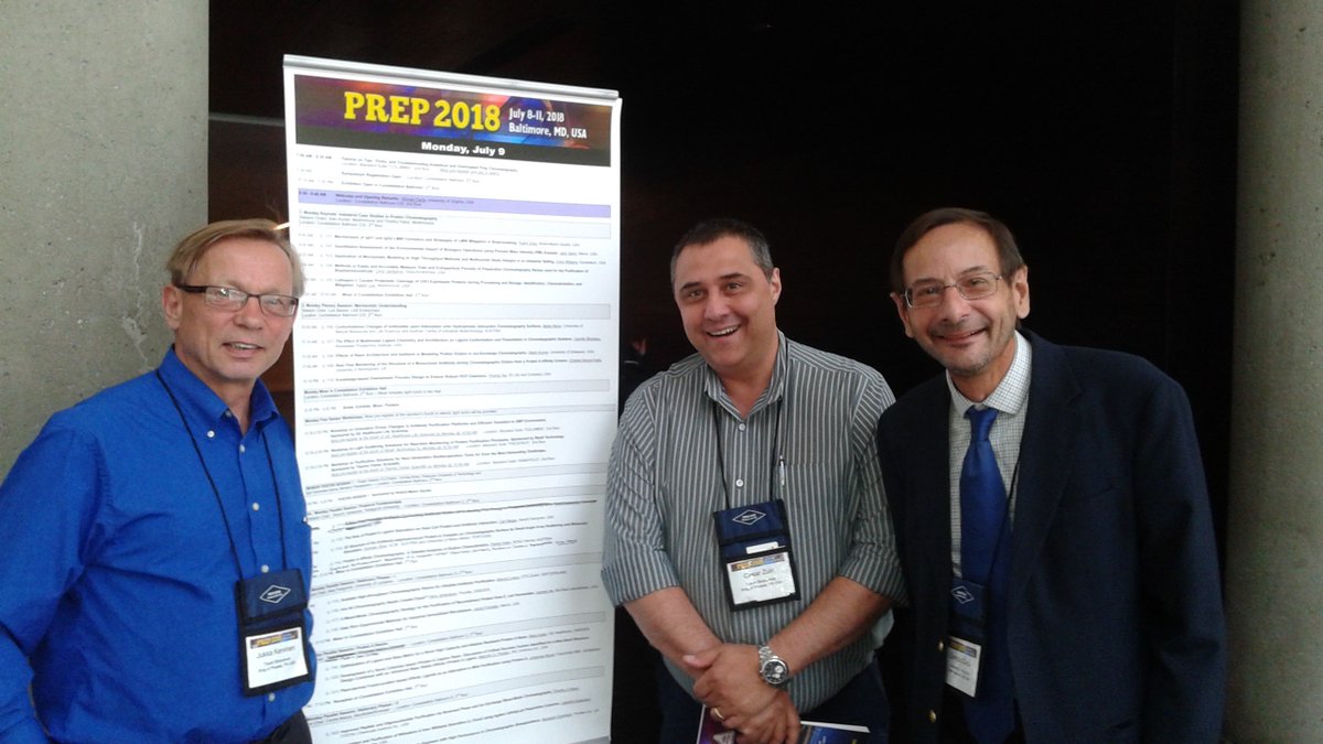 TosohBio's tweet photo. Technical Service Specialists, Jukka Kervinen, Ph.D. and @tosoh_zuin are attending #PREP2018 in Baltimore, Maryland this week. Yesterday, they attended PREP 2018 Chair, University of Virginia Professor Giorgio Carta's, opening talk. https://t.co/wKVcBtImHd