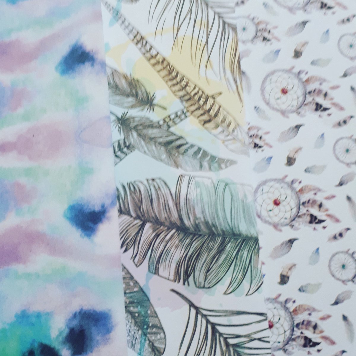 sarahedavidson's tweet photo. Good Morning Everyone,

In a few weeks time I'm attending a craft fair I am going to be making some dream catcher , feather &amp; tie die paper flowers ....
I think this paper is amazing I love the colours and think it's perfect for flowers....
Will post pictures of finished flowers https://t.co/y13vm1F5rP
