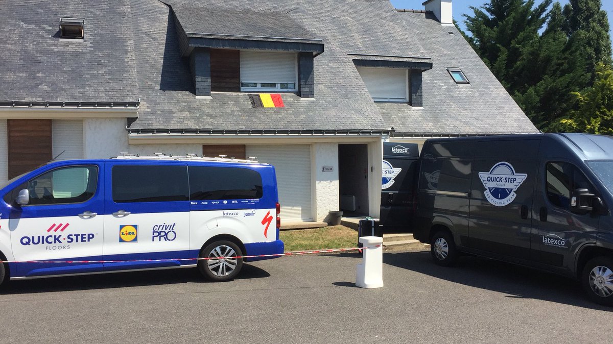 This will be nice. <a href="/quickstepteam/">Quick-Step Cycling</a> in the same hotel as <a href="/GroupamaFDJ/">Équipe Cycliste Groupama-FDJ United</a> today. Let’s raise the flag! #FRABEL #TDF2018