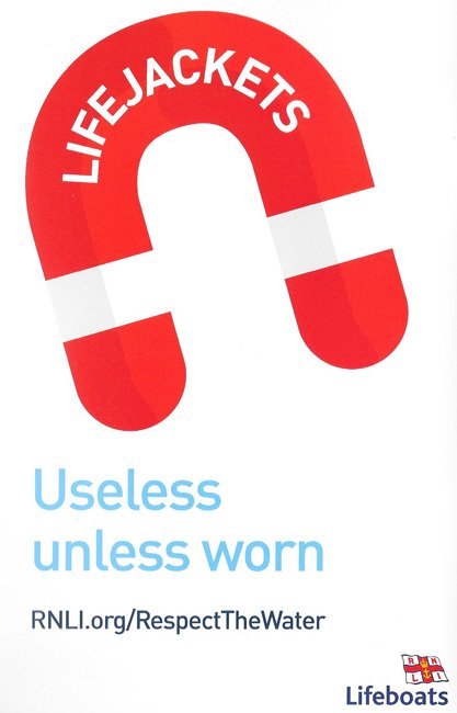 Such a small phrase 'Useless unless worn' BUT it can make a Big difference if something goes wrong and you need to rely on a well maintained LifeJacket. Please don't become a statistic, enjoy your day and please ensure that you all have a suitable lifejacket on. #RNLI #StaySafe