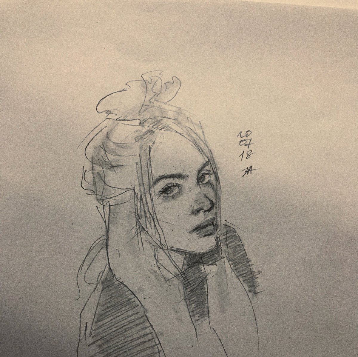 Ja On Twitter Art Sketch Billieeilish Music Street Look Style Mood People World Pic Draw Outline Frame Pen Portrait Https T Co 5fnvbo9wv9,Human Head Side View Cartoon
