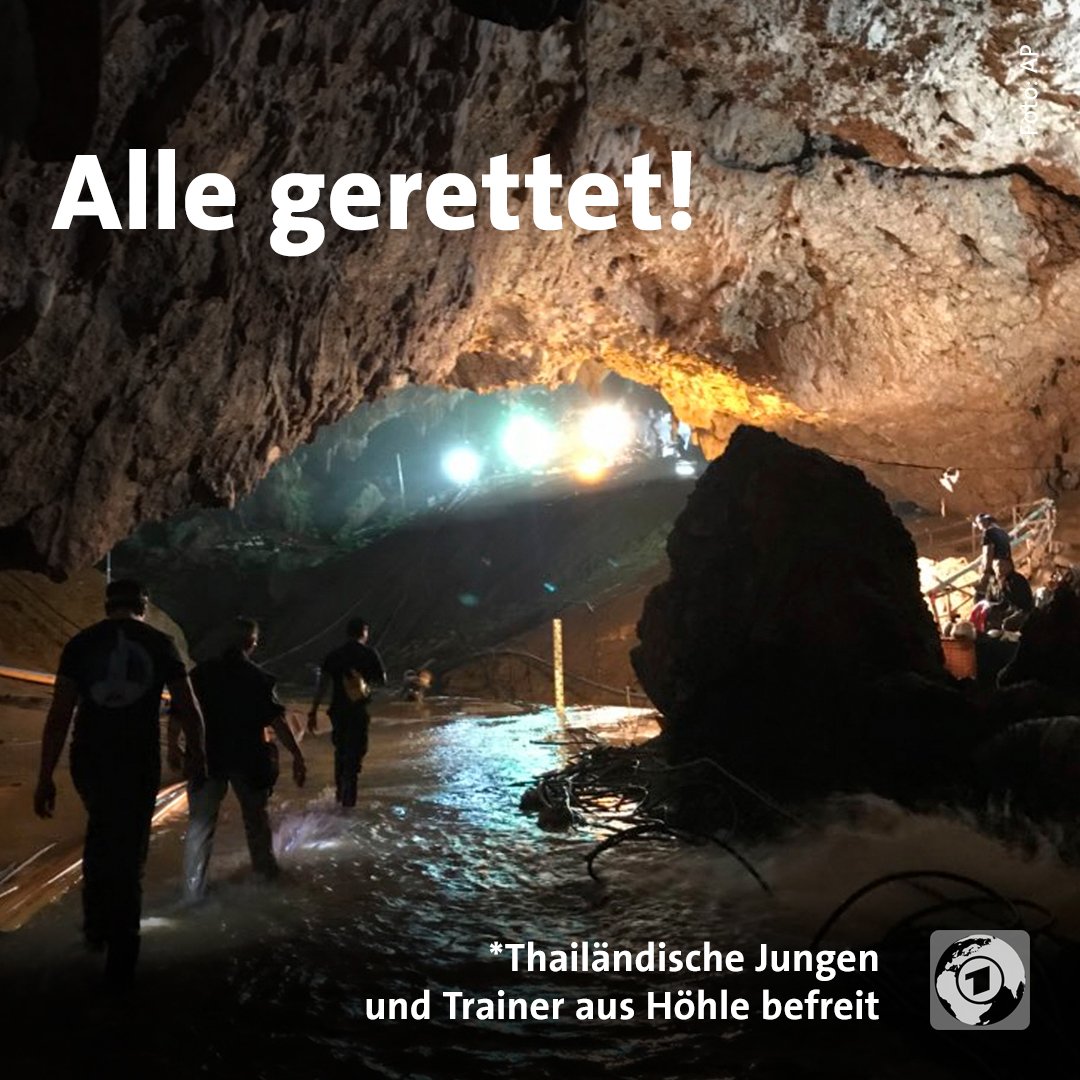 tagesschau's tweet photo. Das Bangen hat ein Ende. #caverescue #Thailand #ThailandCaveRescue https://t.co/Rb4bR5Kvfh