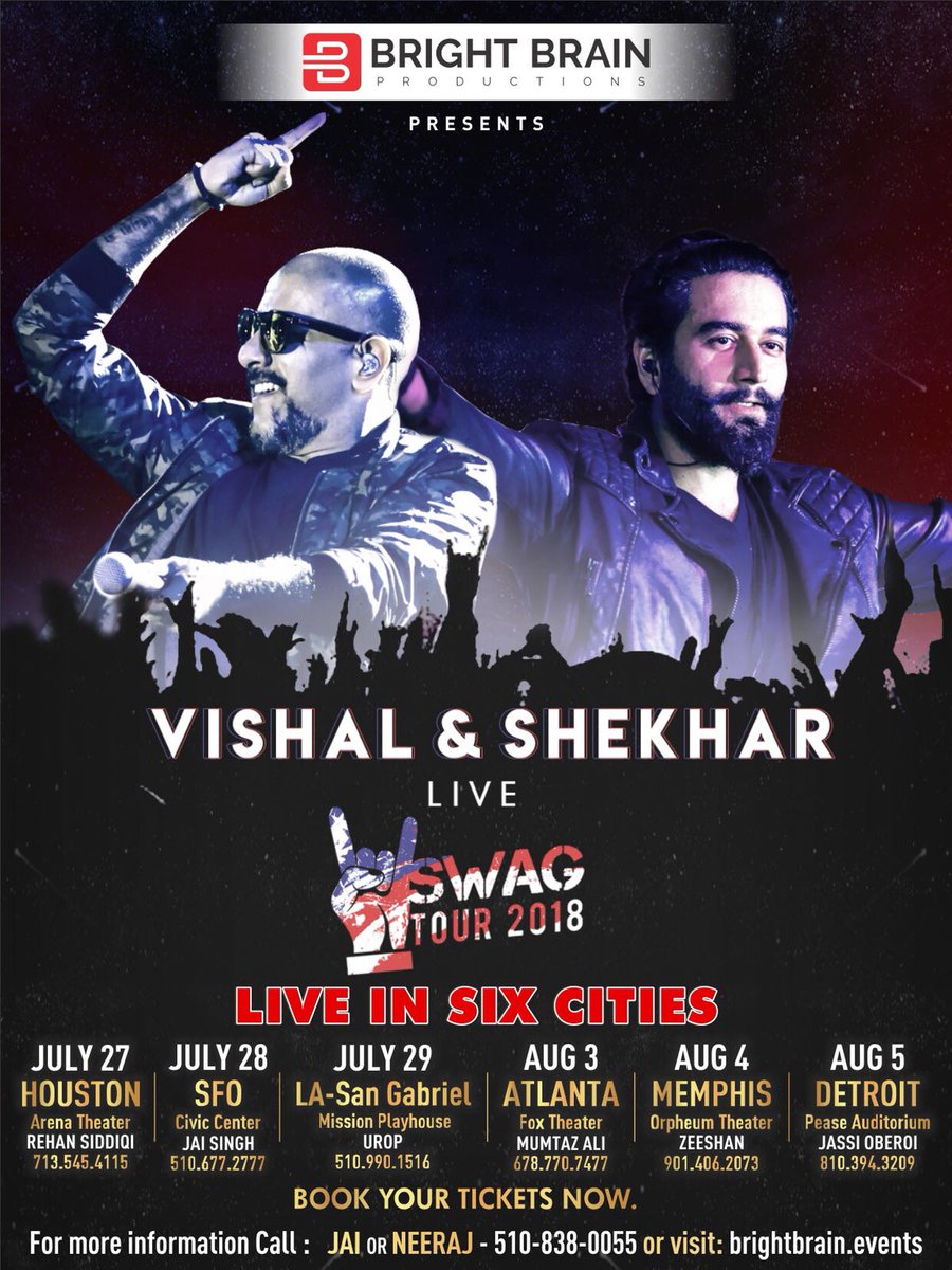 OfficialTMTM's tweet photo. Tour Update!!
#VishalAndShekharLive
The star duo are ready to set the stage on fire with their performance, as they are fueling up for their #USATour #SawgTour2018 https://t.co/RQOtFEu5z2