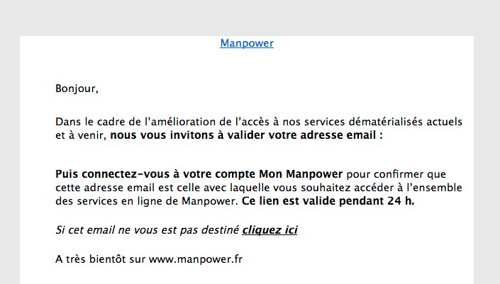 uxuifr's tweet image. Bonjour @ManpowerFrance , j'ai l'impression qu'il manque quelque chose à votre e-mail de validation