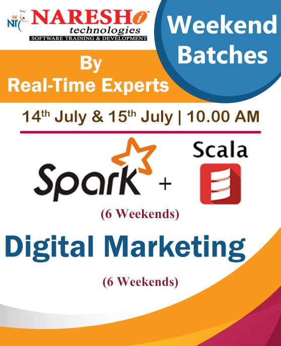 nareshitech's tweet image. Weekend Batches by Real-Time Experts on Spark with Scala and Digital Marketing on 14th July & 15th July @ 10:00 AM
Course Content: nareshit.in/apache-spark-t…
Course Content: nareshit.in/digital-market…
#SparkwithScala #ApacheSpark #DigitalMarketing