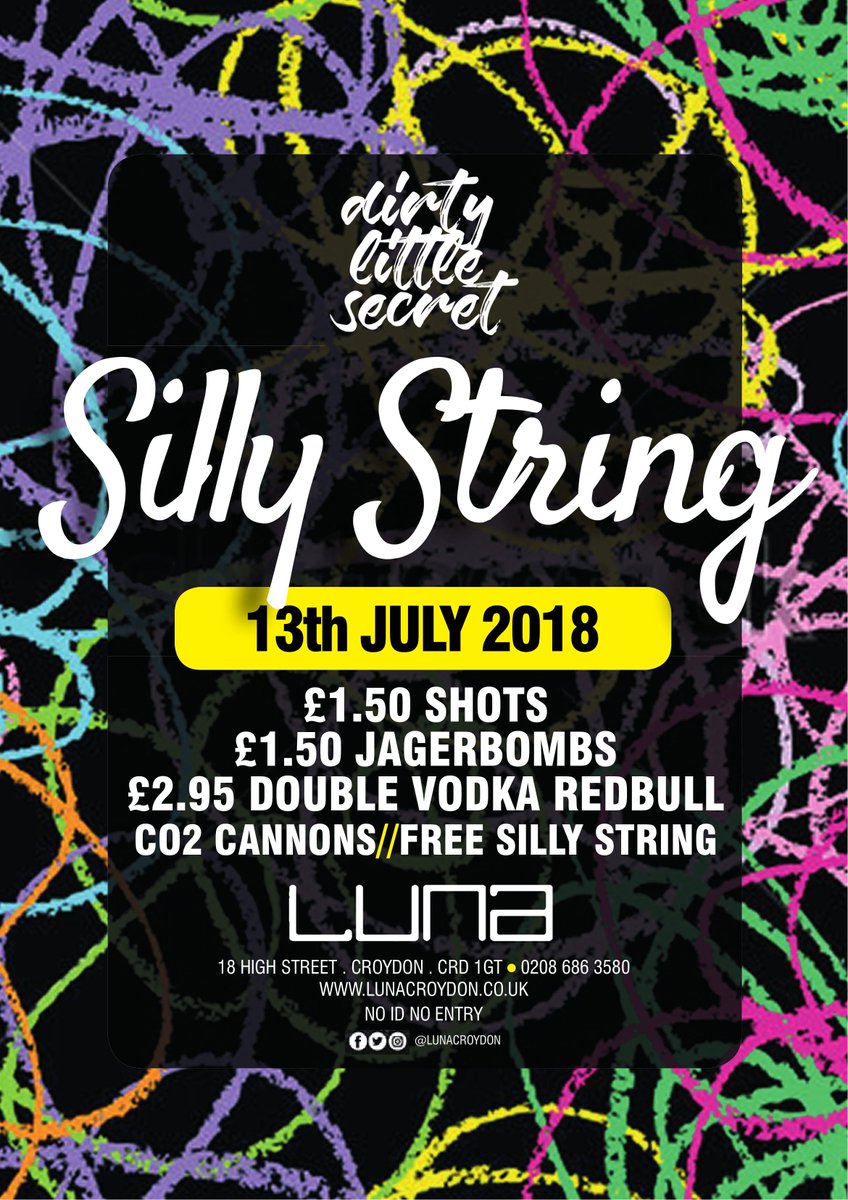 🔥This weekend was great🔥 Dont forget we have our silly string party this weekend!!!😜😝 £1.50 shots £1.50 jagerbombs £2.95 double vodka redbuls 🍾🍾🍾