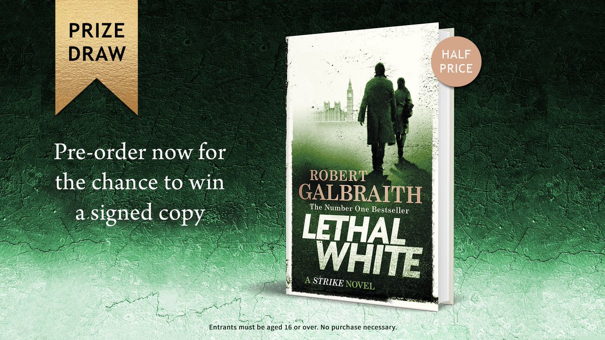 Waterstones (@waterstones) on Twitter photo Strike's back. #LethalWhite is the new Cormoran Strike novel and you can pre-order it now at half-price with the chance of winning a copy signed by <a href="/jk_rowling/">J.K. Rowling</a> as Robert Galbraith - waterstones.com/win/robert-gal… Strike's back. #LethalWhite is the new Cormoran Strike novel and you can pre-order it now at half-price with the chance of winning a copy signed by <a href="/jk_rowling/">J.K. Rowling</a> as Robert Galbraith - waterstones.com/win/robert-gal…