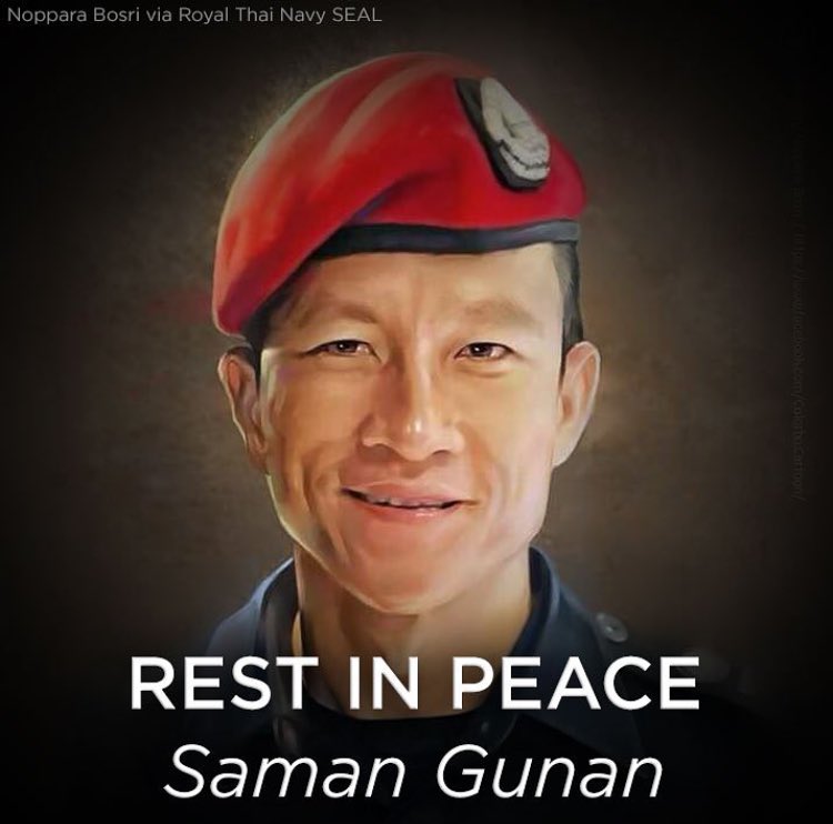 svikramchauhan's tweet photo. As the world celebrate the news of one of the most daring rescue operations of #WildBoars lets not forget the sacrifice of Thai Navy SEAL Saman Gunan. He is a real Hero. My heart goes out to his family.   #ThaiCaveRescue #ThailandCaveRescue https://t.co/7QKpxmcefd
