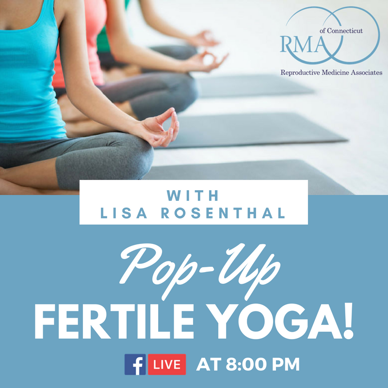 illumefertility's tweet photo. Oops! Pop-Up #FertileYoga slipped our minds last week (...thanks to the #4thofJuly holiday)! But, don't worry- #RMACT's Patient Advocate, Lisa Rosenthal, is back tonight for another session. Join her on our #Facebook page (RMACT) at 8:00pm! #YogaForEveryone #Meditate #Namaste https://t.co/KGq4Tzy14O