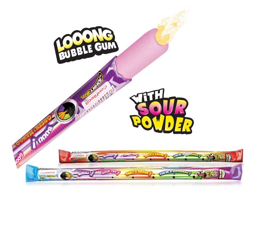 johnybeextreme's tweet photo. Have you done the #Acido #challenge yet? It’s a looong #bubblegum with #sour powder 🤪 Where on the scale can you get to? Buuu? or You’re a Superhero? It’s available in Passion fruit, watermelon 🍉 or green mango flavours 😍
.
.
.
#johnybee #AcidoChallenge #sweets  #justforfun https://t.co/yNdAC8lPy2