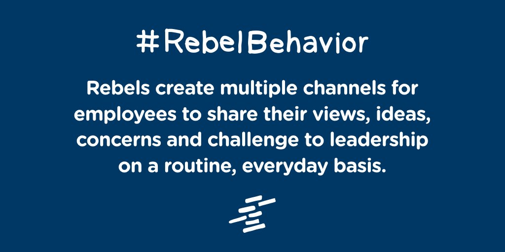 rebelplaybook's tweet photo. Don't be afraid to let employees speak up and challenge the status quo
#rebelbehavior #internalcomms #tuesdaythoughts https://t.co/baOY1ve1Xn