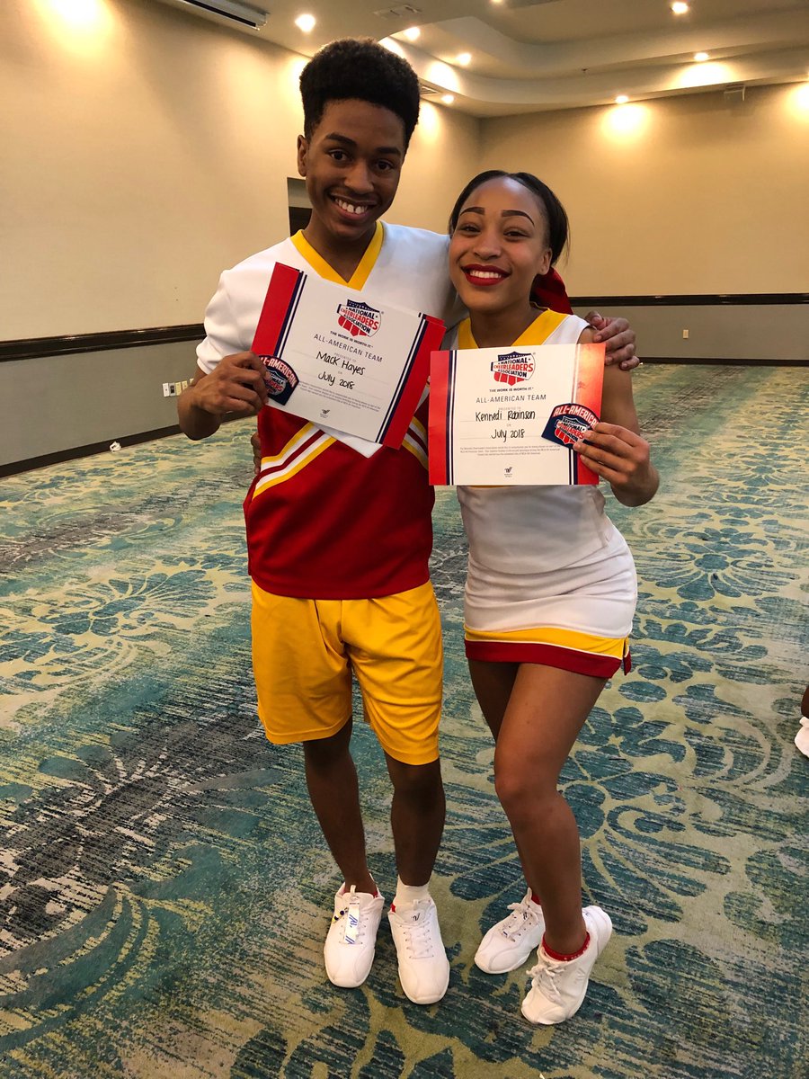 SMSDHigh's tweet image. Congrats to Senior Kennedi Robinson and Junior Mack Hayes for making the All-American Cheer Team at NCA Cheer Camp last week.  #CommittedtoSMSD #SpartanPride