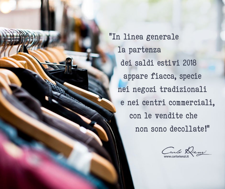 CarloRienzi's tweet photo. Capi in vendita con sconti record, code presso gli outlet e le boutique d’alta moda ma le vendite generali che non decollano #saldi #saldi2018 👉🏻 https://t.co/HqRWbsgbRr https://t.co/PS3Da96hlh