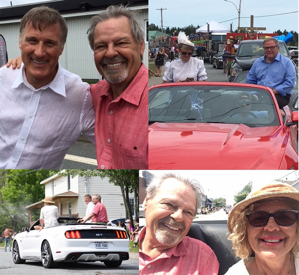 08/07/18 : Magnifique parade à #stjules pour 100e de la municipalité. Avec ma conjointe, le député de Beauce <a href="/MaximeBernier/">Maxime Bernier</a>, la mairesse Ghyslaine Doyon &amp; le préfet #mrcrc Luc Provençal. Félicitations et merci de votre accueil toujours aussi chaleureux. #beaucenord #assnat #caq