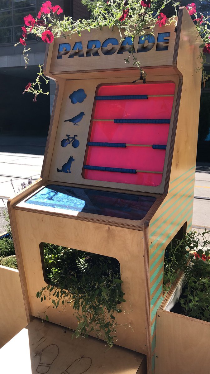 DesignFabZone's tweet photo. Official reveal of #ShapeLabTO installations for the #KingStreetPilot project! Checkout this interactive arcade fabricated by @RyersonU students straight out of the DFZ! https://t.co/gaBUB0EYMB