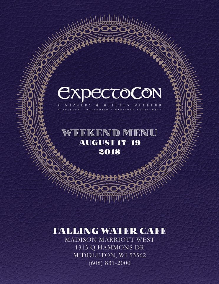 ExpectoConUSA's tweet photo. We've launched the #expectocon2018 cafe menu for August 17-19th here: https://t.co/oXiHKxWXAw 🦄 and magically themed, of course! https://t.co/5sjz1ojfvN