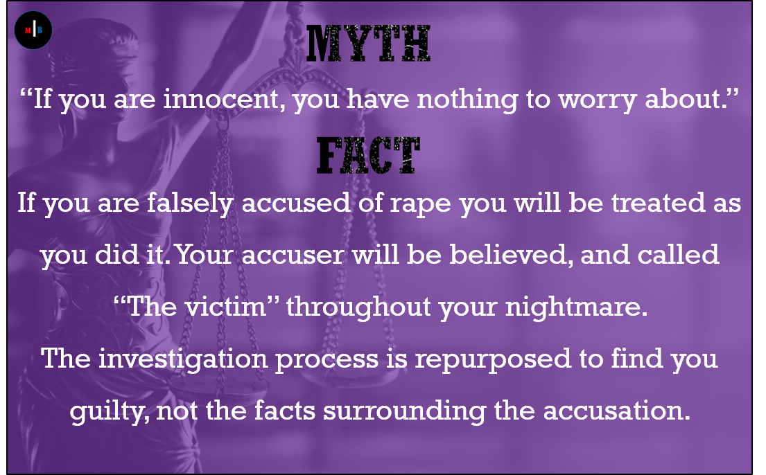 mythbuster808's tweet photo. #Rape is a heinous crime, without a doubt. #Falselyaccusing anyone of rape is also a heinous crime (Should be without a doubt. Just ask someone who's been there).
Treating all complainants with respect and dignity should never mean to assume that everyone accused are #guilty. https://t.co/e6BPy0MICq