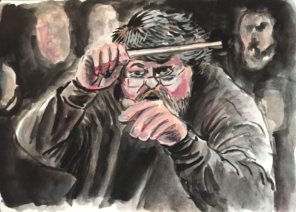 Oliver Knussen, Among the Most Influential Composers of His Generation #obitpix #oliverknussen #british #composer #conductor #mentor #wherethewildthingsare #sketch #sketchbook #art #watercolor #painting #portrait