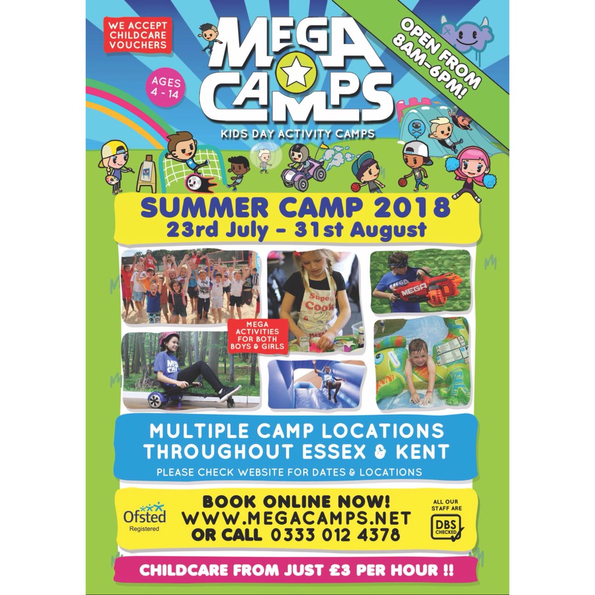 Have you arranged your childcare for the School Holidays? If not, then look no further as Mega Camps is the place for your child!

At Mega Camps we understand that every child is unique and have different interests. 
Sports, Arts &amp; Crafts plus Mega Activities!