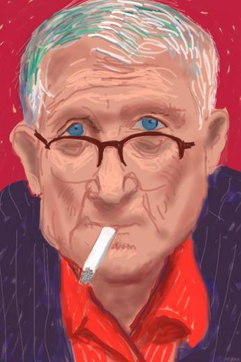 Happy Birthday David Hockney, turning 81 today (born July 9, 1937). A self-portrait by David Hockney. 