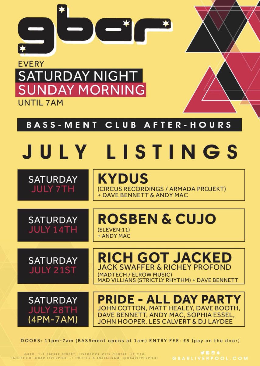 Looking forward to getting back down to the bassment at <a href="/gbarliverpool/">GBar Liverpool</a> on Saturday, No better place for an after hours in Liverpool! #TechHouse