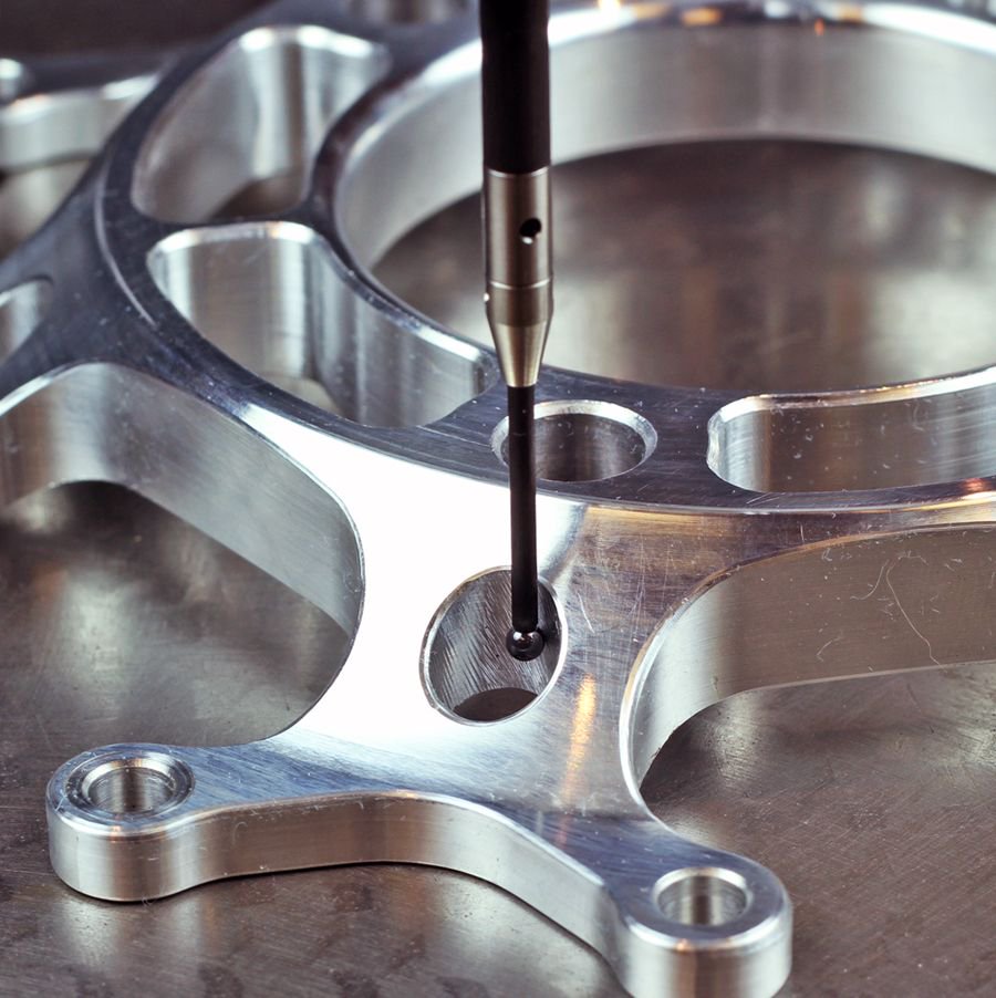 QMarkMfg's tweet photo. QMark6 - Titanium and carbon fiber M3 stylus measuring aluminum part. #Manufacturing #technology #Additive #Lean #metrology #precisionmaufacturing #precisiontooling #Automotive #MedicalDevices #Aircraft #aerospace #Techtuesday #TechInnovation #technologyiwanttosee https://t.co/17BEISd8XD