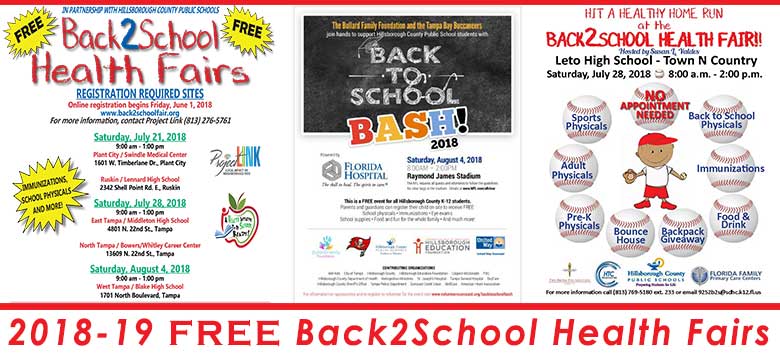 HillsboroughSch's tweet photo. Choices, choices, choices! Get your children's #Back2School health care needs taken care of at one of our Back2School Health Fairs!  Starting 7/21/18, every Saturday until 8/4/18 offers one or more different choices. Pick one, pack up the kids, and attend! https://t.co/u0RmcAaZHL https://t.co/xi1X4o7Udi