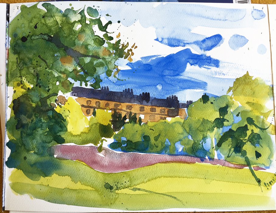...and this is this afternoon's 20 minute watercolour sketch #sydneygardens #bath #watercolour