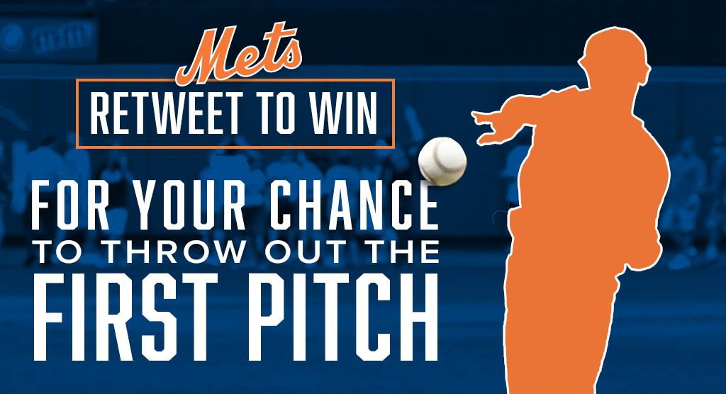 Mets's tweet image. 🔷 RT for the opportunity of a lifetime! 🔶

Enter to win the chance to throw out the first pitch this Thursday and tickets for you and 3 guests!

Rules: atmlb.com/2mam24G