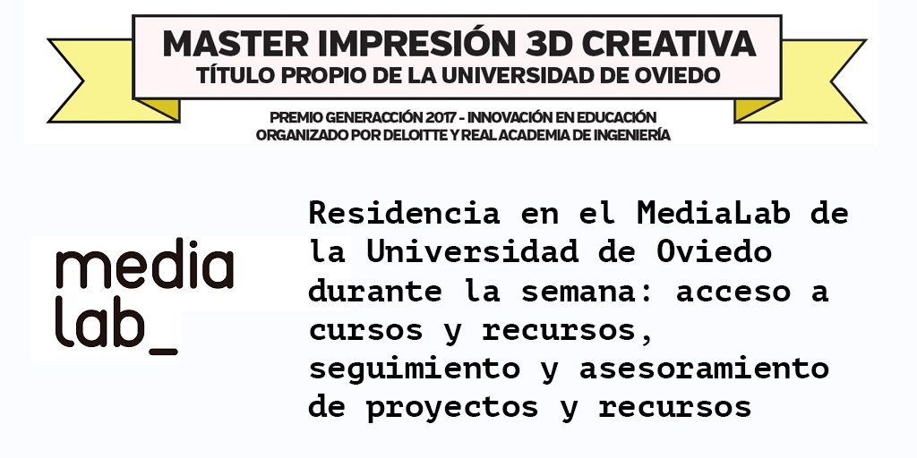 Abierto el periodo de preinscripción <a href="/uniovi_info/">Universidad Oviedo</a>.
Inscripción >>  ow.ly/ULYo30kPEjd
<a href="/epigijon/">EPI Gijón 🎓</a> <a href="/uniovi_info/">Universidad Oviedo</a> <a href="/medialab_uniovi/">medialab_</a>
#impresión3d #master #formación #industria40 #práctica #aditiva