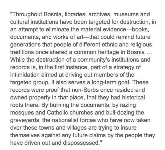 - Andras Riedlmayer, as quoted in "Understanding Archives and Manuscripts" (2006) by Richard J. Cox and James M. O’Toole //