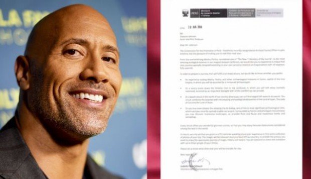 LaButacaDeLeo's tweet photo. Dwayne Johnson recibe una invitación oficial para visitar nuestro país 😎🌟
#PregúntaleALeo #celebrity #PER #TurismoPe #Elegidos https://t.co/ZMlQCsEBsI