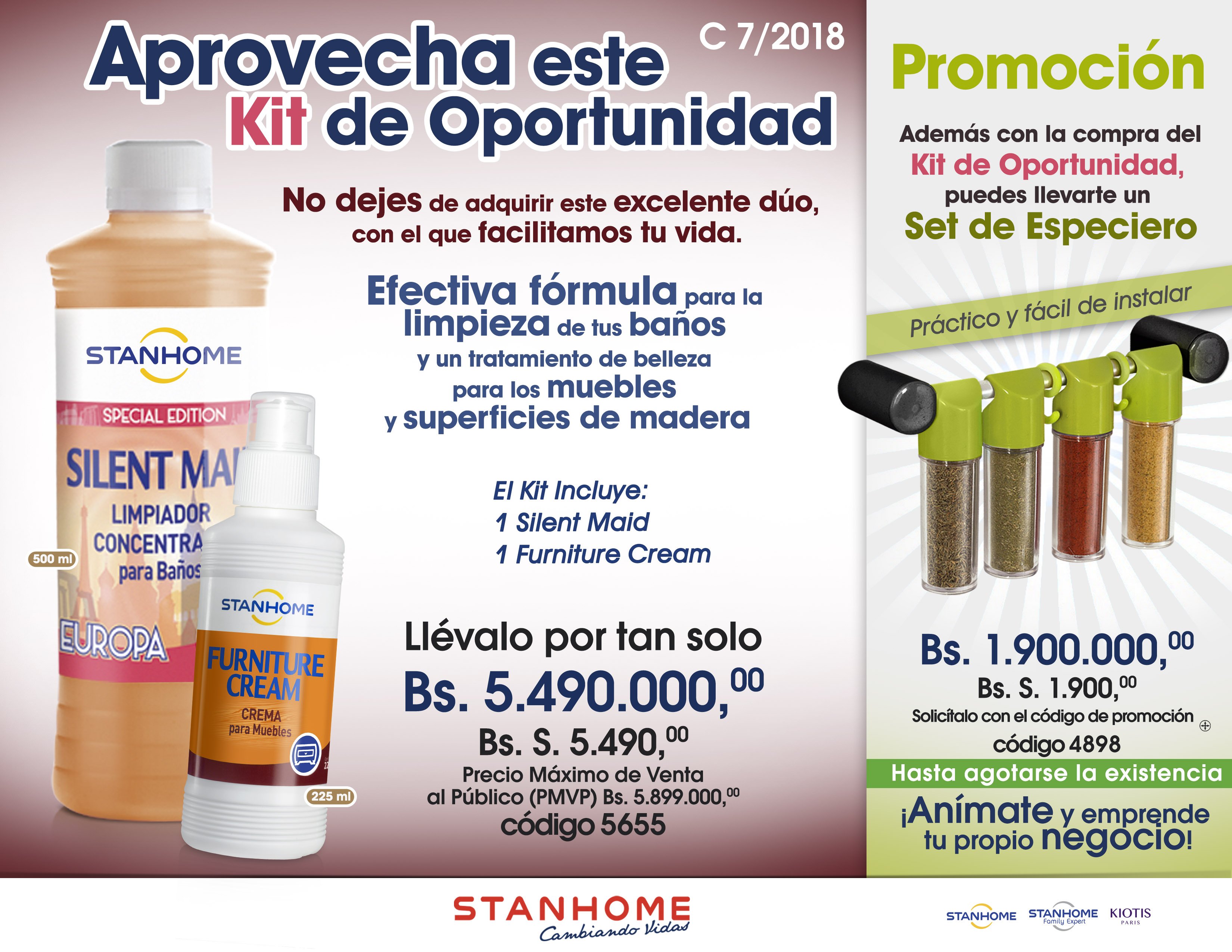 Stanhome Venezuela on X: En Campaña 7  Te ofrecemos este Kit de  Oportunidad con excelentes productos para baños y muebles. Por la compra  del Kit, aprovechas el precio de un Set