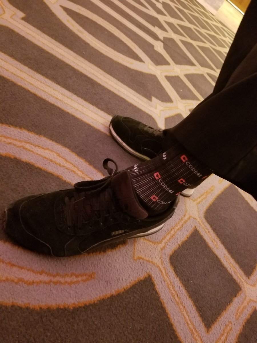 code42's tweet image. We’re at CIO Perspectives Boston today! Stop by Code42&apos;s booth at #CIOPBOS to chat with SVP of Product Management Vijay Ramanathan (who happens to be wearing a pair of the snazzy socks we’re giving away). @cioevents #datasecurity
